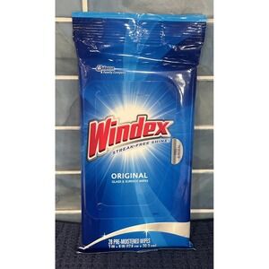 WINDEX Original Glass & Surface Wipes 28 Count‎ Pack Windows NOS Discontinued